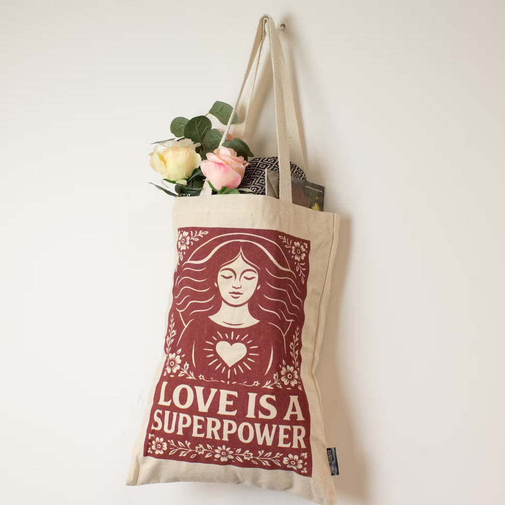 Tote bag din Bumbac - Love is a super power