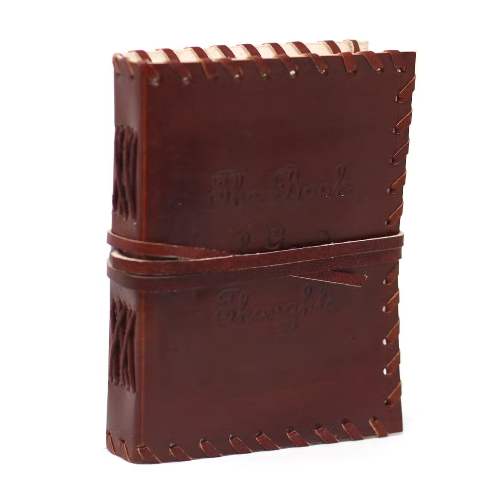 Agendă de piele lucrată manual -  The book of good thoughts